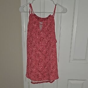 Pink and Orange Rounded Neckline Sleeveless Camisole